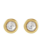 Brinco Ponto de Luz Infantil com Cravação Bezel em Ouro 14k com Diamantes Naturais