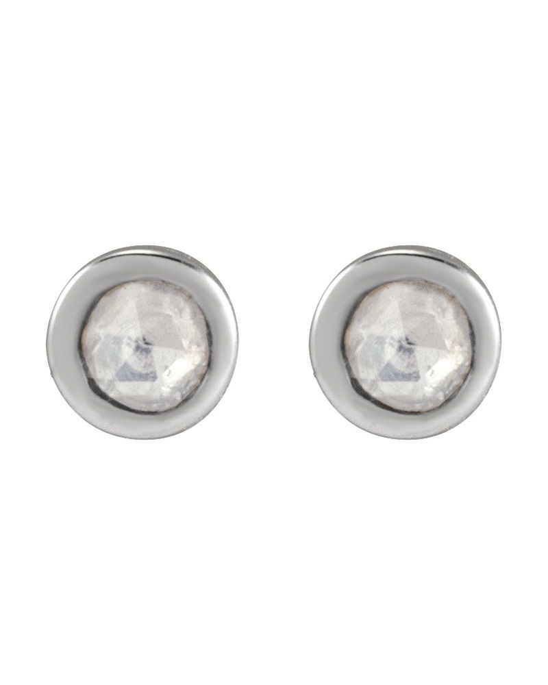 Brinco Ponto de Luz Infantil com Cravação Bezel em Ouro 14k com Diamantes Naturais