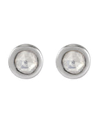 Brinco Ponto de Luz Infantil com Cravação Bezel em Ouro 14k com Diamantes Naturais