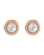 Brinco Ponto de Luz Infantil com Cravação Bezel em Ouro 14k com Diamantes Naturais