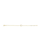 Pulseira Coração Cravejada em Ouro 14k com Diamantes Naturais