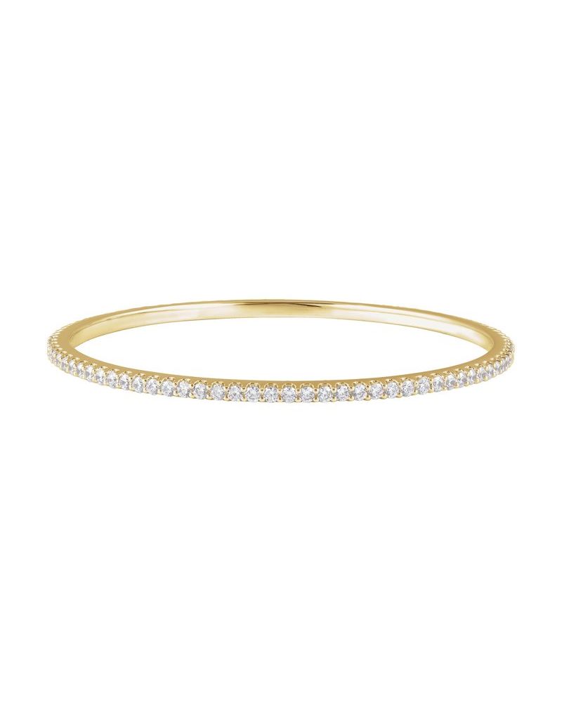Bracelete Rígido Cravejado em Ouro 14k com Diamantes de Laboratório – Modelo 3