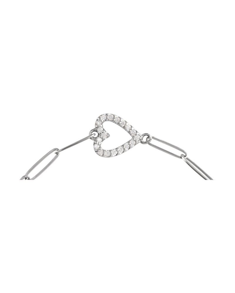 Pulseira Coração Cravejada em Ouro 14k com Diamantes Naturais