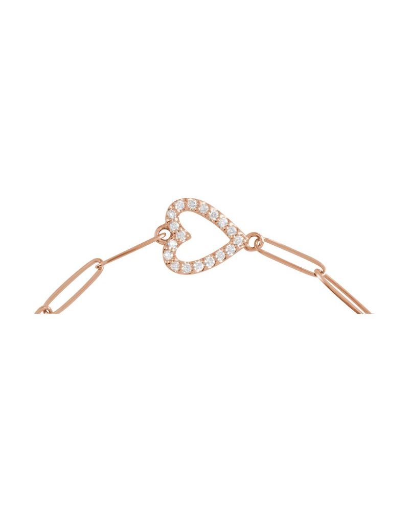Pulseira Coração Cravejada em Ouro 14k com Diamantes Naturais