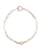 Pulseira Coração Cravejada em Ouro 14k com Diamantes Naturais