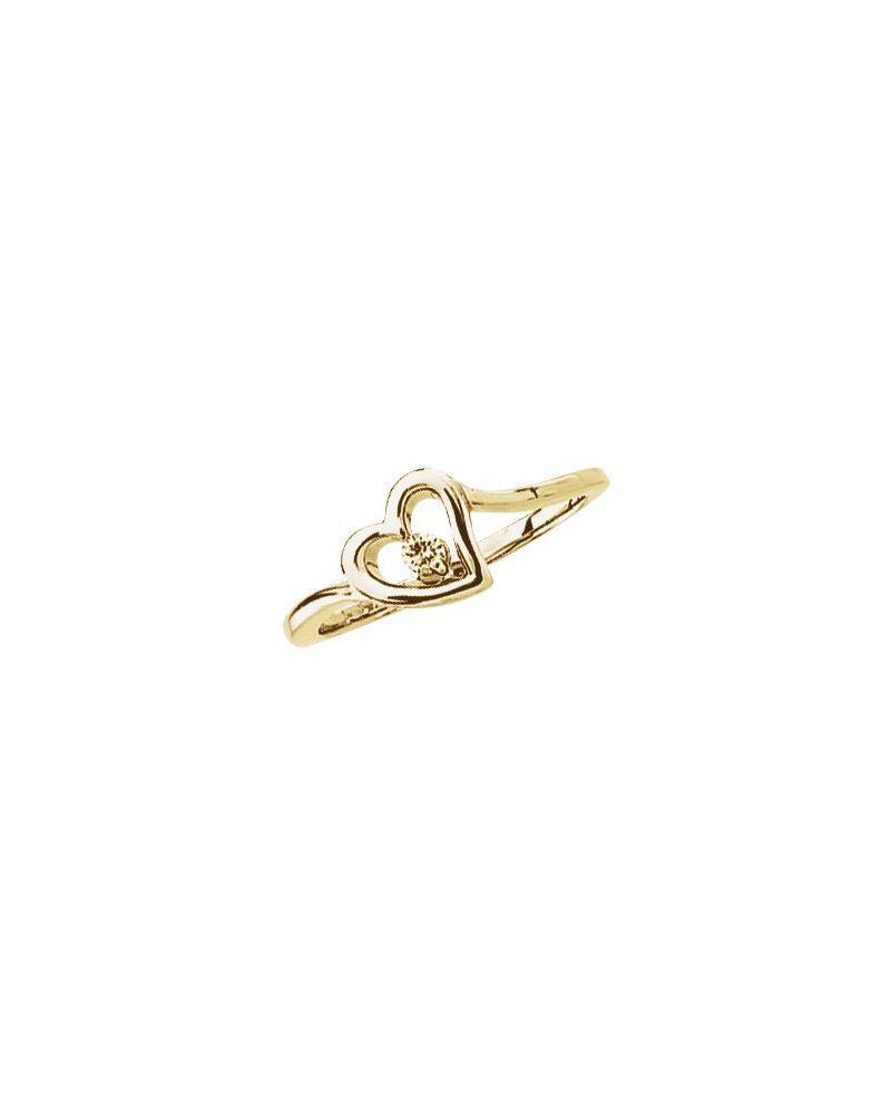 Anel Coração Cravejado em Ouro 14k com Diamantes Naturais – Modelo 4