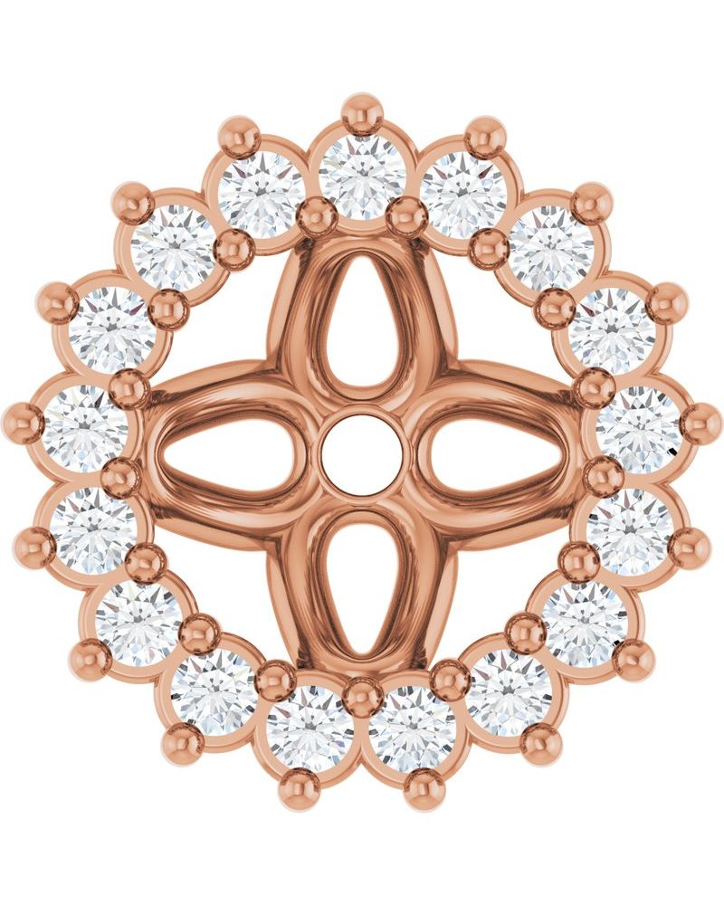 Jaqueta para Brinco Cravejada em Ouro 14k com Diamantes Naturais