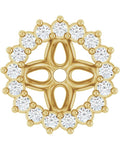 Jaqueta para Brinco Cravejada em Ouro 14k com Diamantes Naturais