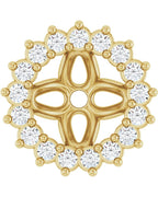 Jaqueta para Brinco Cravejada em Ouro 14k com Diamantes Naturais