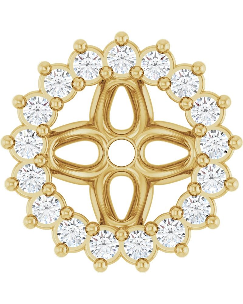 Jaqueta para Brinco Cravejada em Ouro 14k com Diamantes Naturais