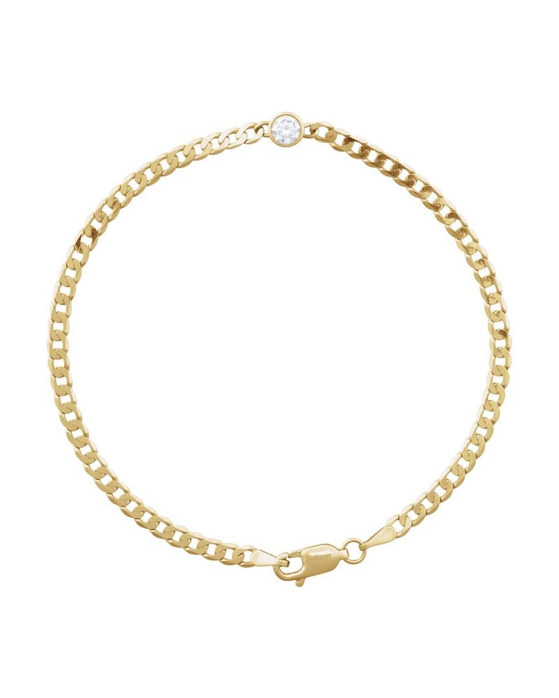 Pulseira Solitário Grumet Elos com Cravação Bezel em Ouro 14k com Diamantes Naturais