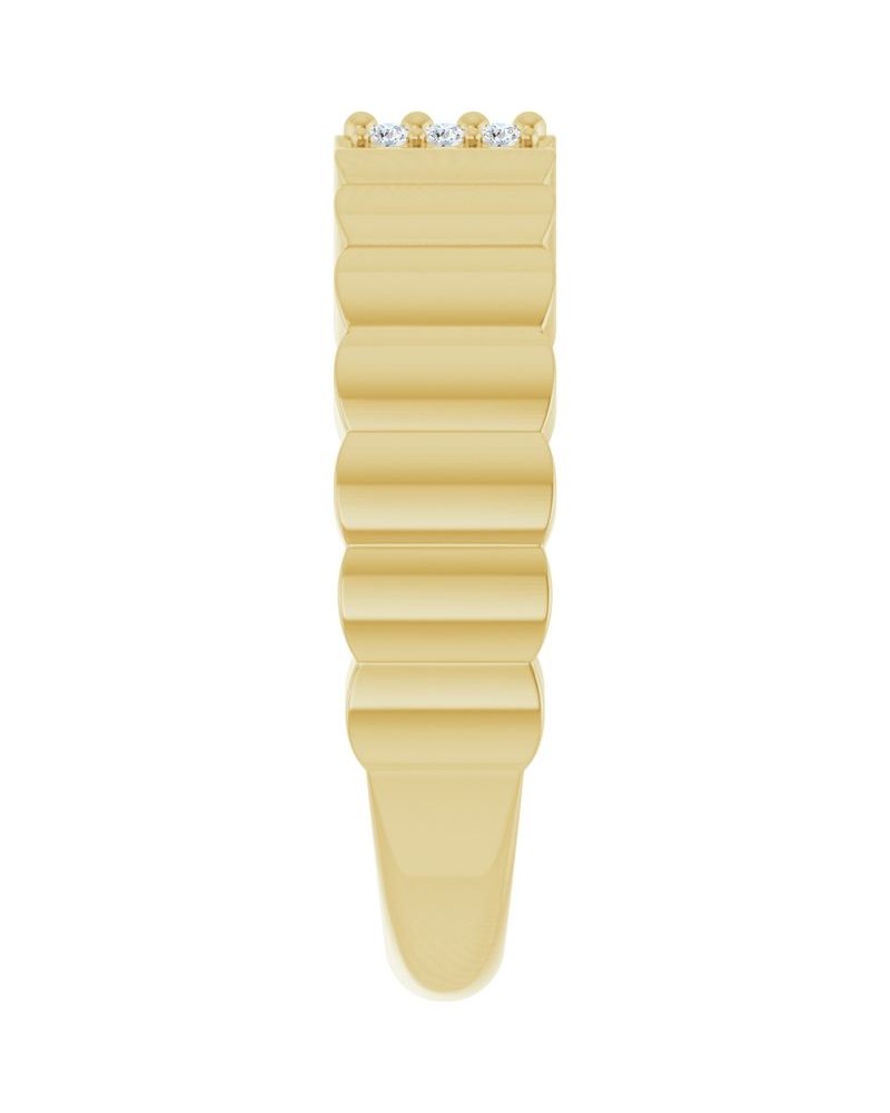 Anel Charuto Cravejado em Ouro 14k com Diamantes Naturais