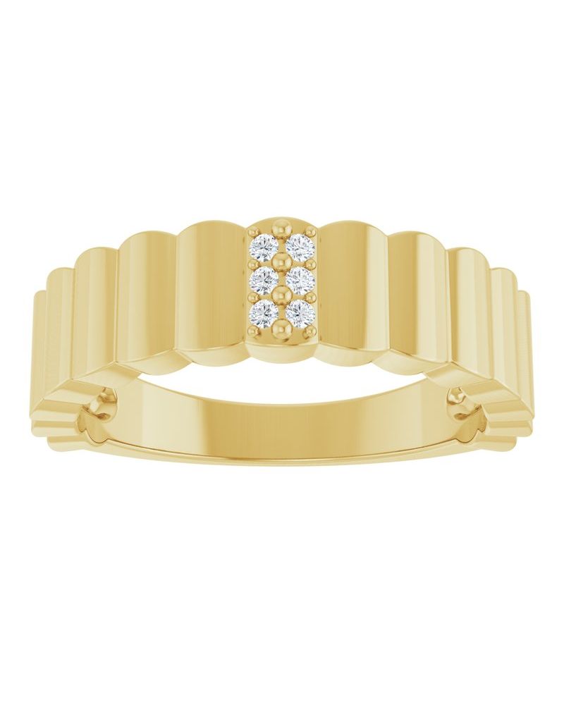Anel Charuto Cravejado em Ouro 14k com Diamantes Naturais