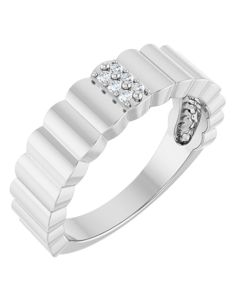Anel Charuto Cravejado em Ouro 14k com Diamantes Naturais