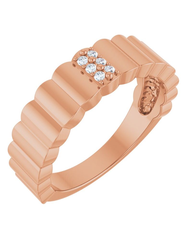 Anel Charuto Cravejado em Ouro 14k com Diamantes Naturais