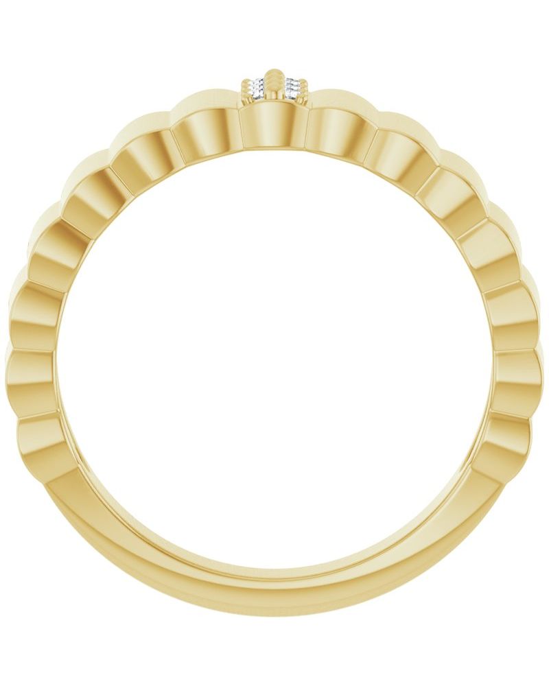 Anel Charuto Cravejado em Ouro 14k com Diamantes Naturais
