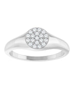 Anel Cluster Chevalier em Ouro 14k com Diamantes Naturais