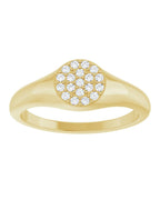 Anel Cluster Chevalier em Ouro 14k com Diamantes Naturais
