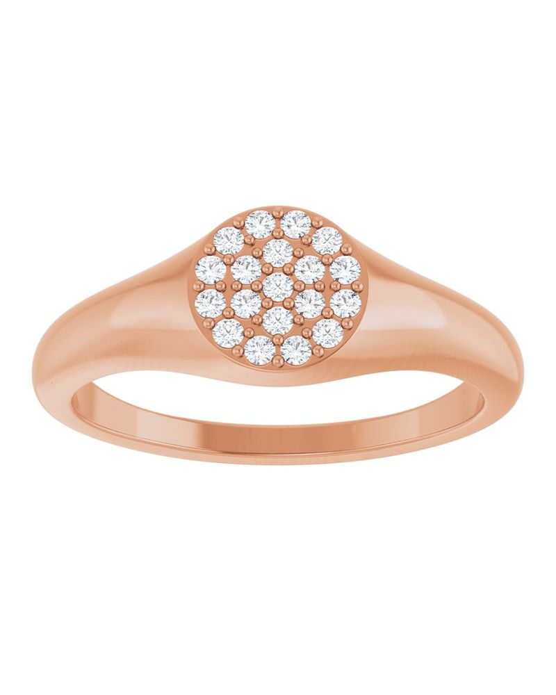 Anel Cluster Chevalier em Ouro 14k com Diamantes Naturais