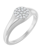 Anel Cluster Chevalier em Ouro 14k com Diamantes Naturais