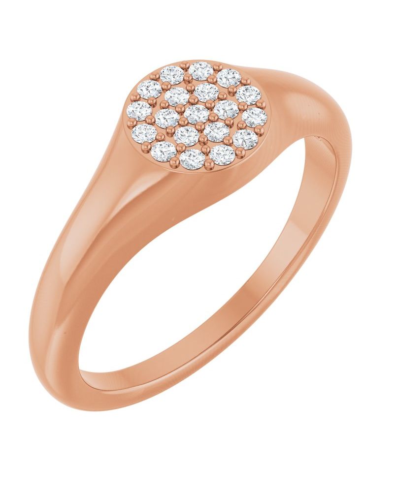Anel Cluster Chevalier em Ouro 14k com Diamantes Naturais