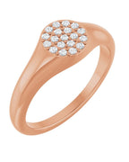 Anel Cluster Chevalier em Ouro 14k com Diamantes Naturais