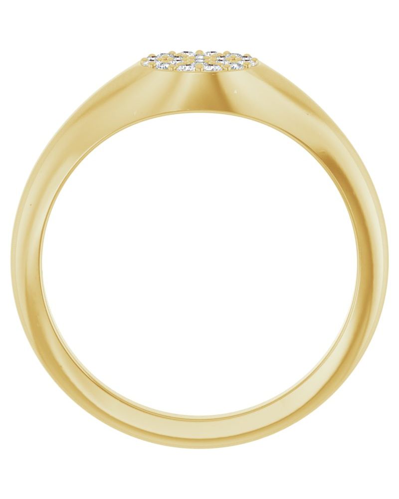 Anel Cluster Chevalier em Ouro 14k com Diamantes Naturais