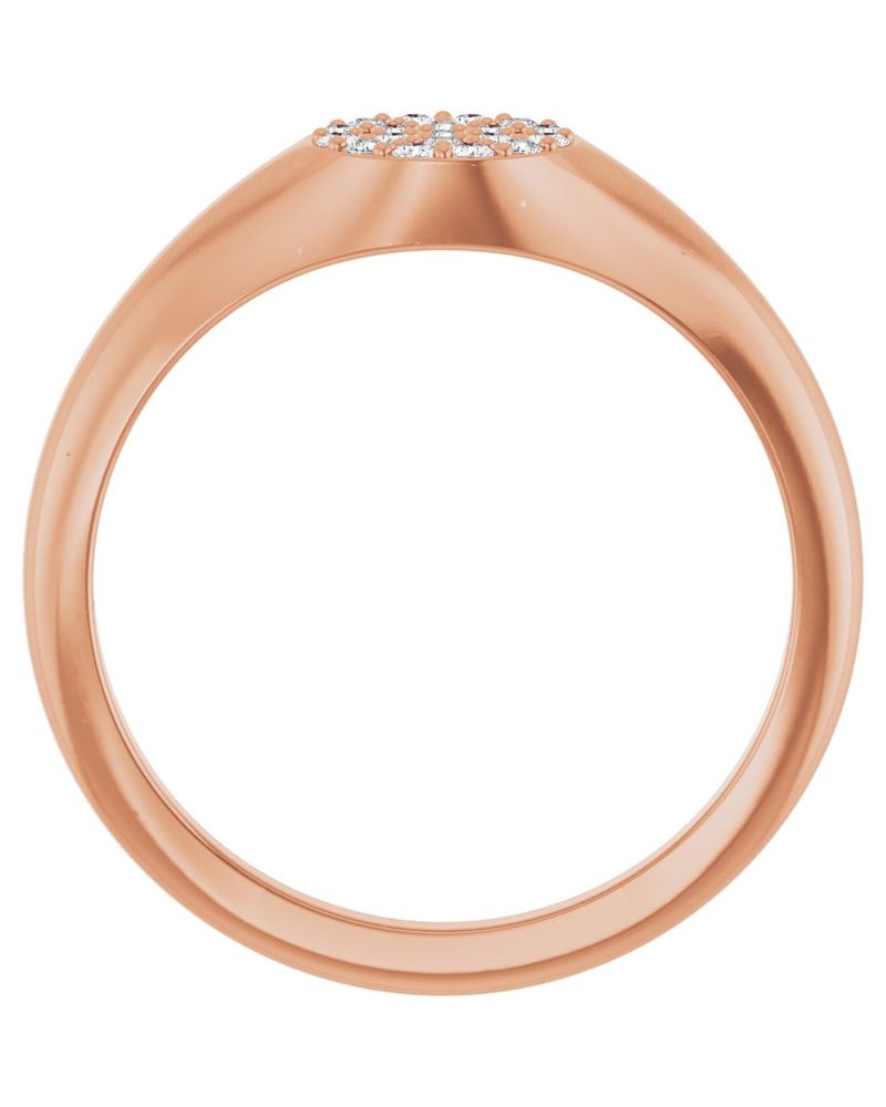 Anel Cluster Chevalier em Ouro 14k com Diamantes Naturais