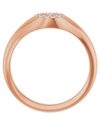 Anel Cluster Chevalier em Ouro 14k com Diamantes Naturais