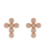 Brinco Cruz em Ouro 14k com Diamantes Naturais – Modelo 5