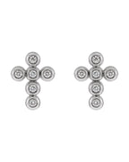 Brinco Cruz em Ouro 14k com Diamantes Naturais – Modelo 5