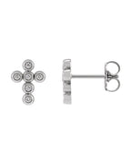 Brinco Cruz em Ouro 14k com Diamantes Naturais – Modelo 5