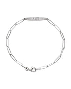 Pulseira Barra Curva para Gravação em Ouro 14k com Diamantes Naturais