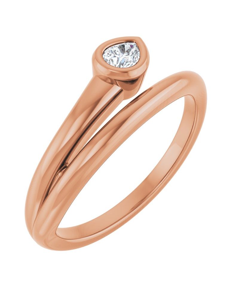 Anel Solitário em Ouro 14k com Diamantes de Laboratório