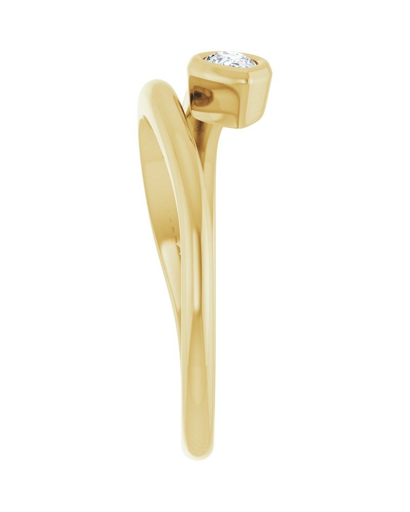 Anel Solitário em Ouro 14k com Diamantes de Laboratório
