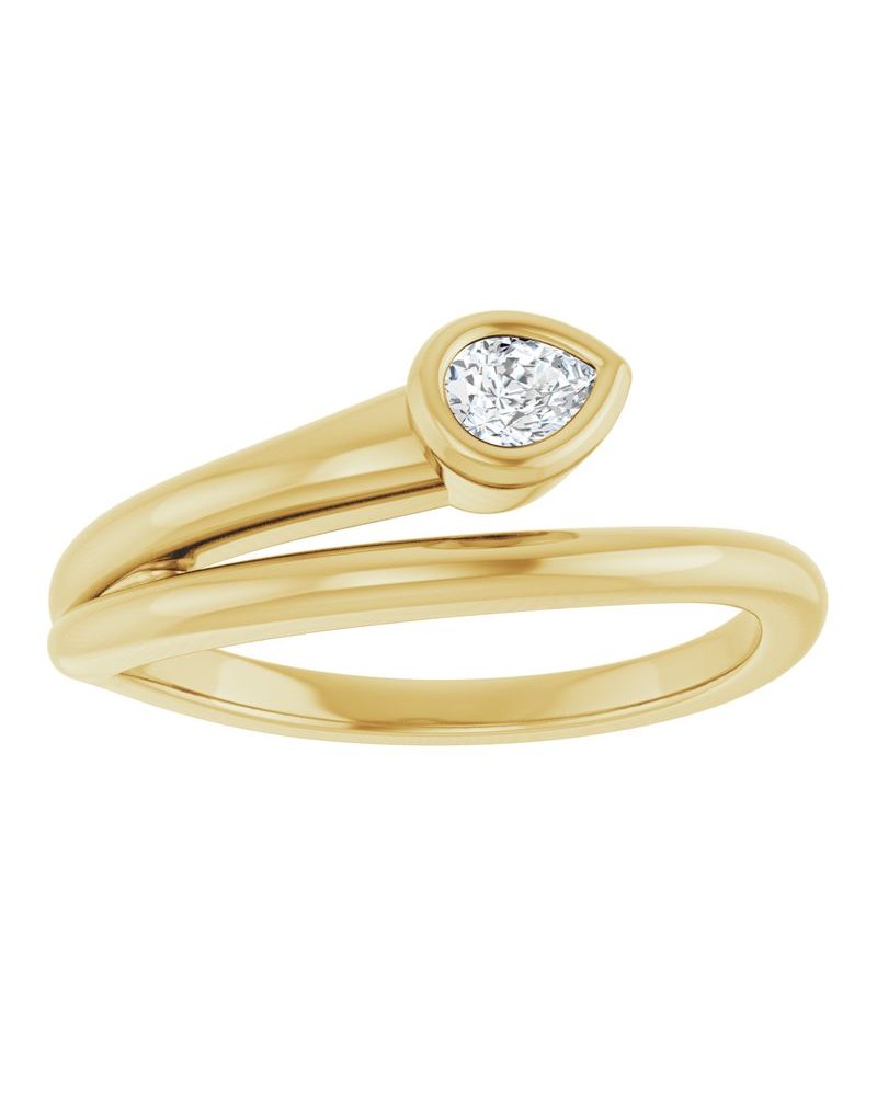 Anel Solitário em Ouro 14k com Diamantes de Laboratório
