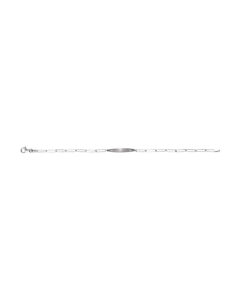 Pulseira Barra Curva para Gravação em Ouro 14k com Diamantes Naturais