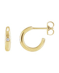 Brinco de Aro em Ouro 14k com Diamantes Naturais – Modelo 2