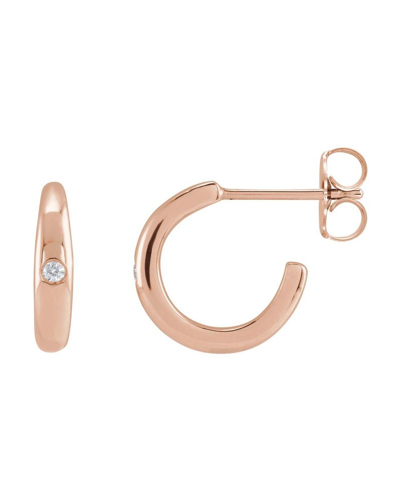 Brinco de Aro em Ouro 14k com Diamantes Naturais – Modelo 2