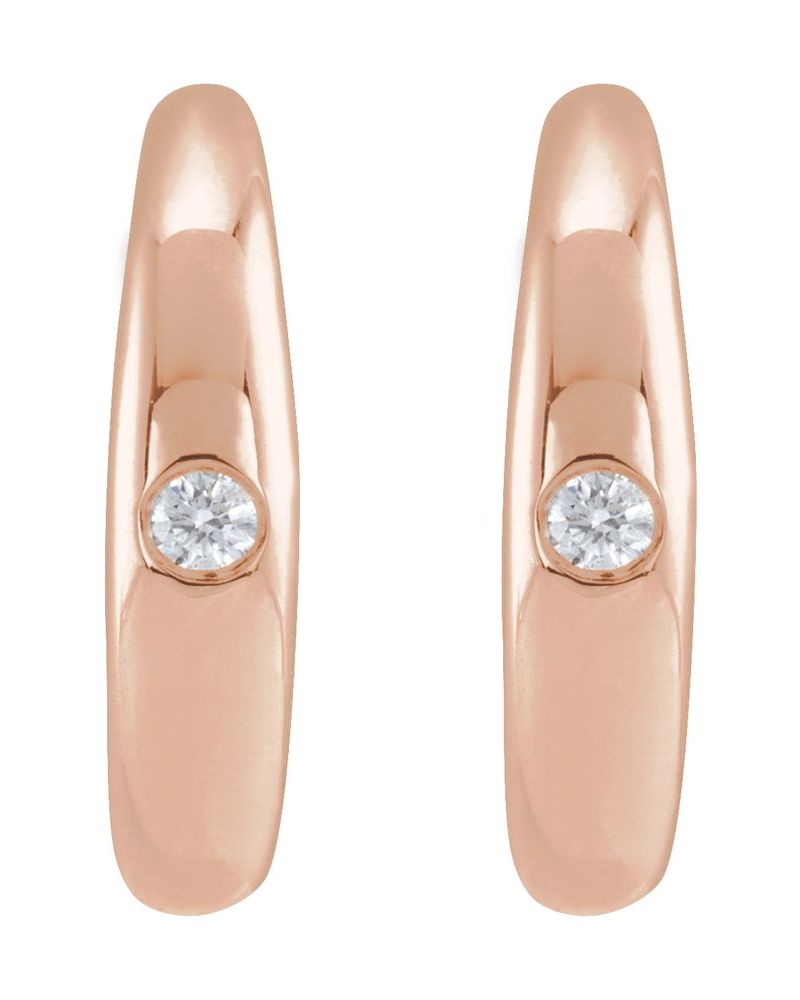 Brinco de Aro em Ouro 14k com Diamantes Naturais – Modelo 2