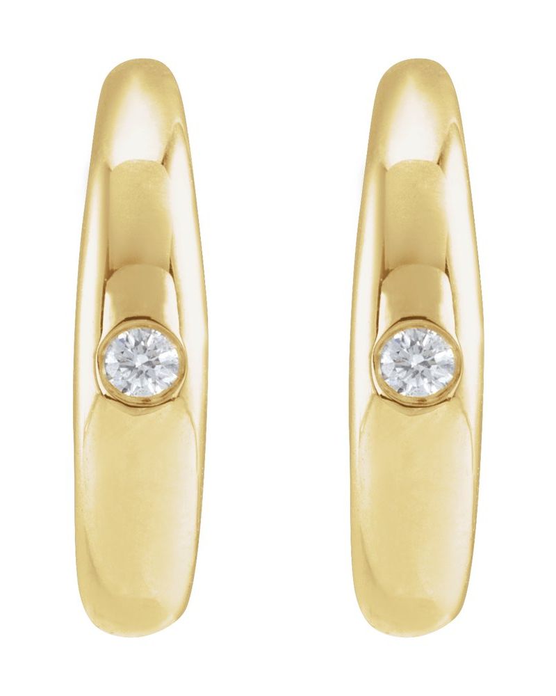 Brinco de Aro em Ouro 14k com Diamantes Naturais – Modelo 2