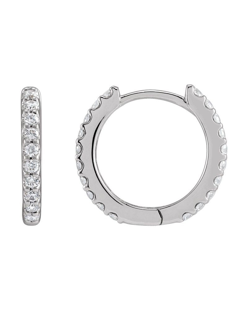 Brinco Huggie Cravejado em Ouro 14k com Diamantes de Laboratório