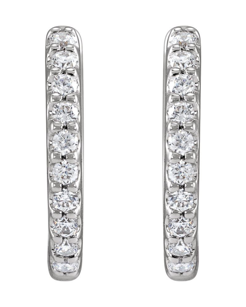 Brinco Huggie Cravejado em Ouro 14k com Diamantes de Laboratório