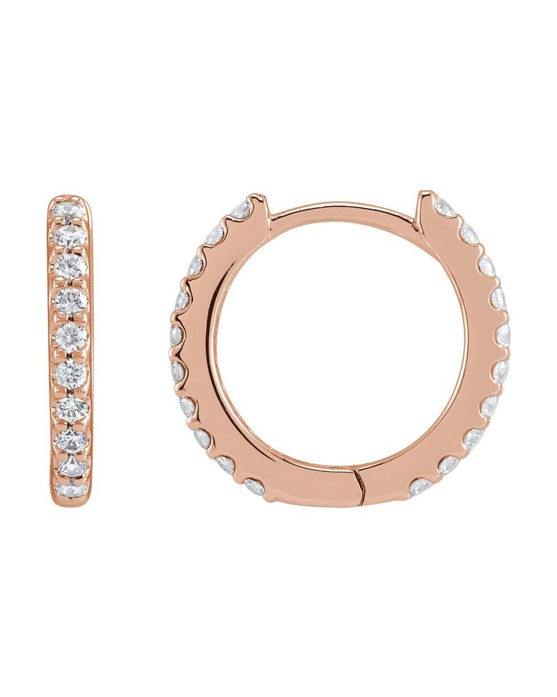 Brinco Huggie Cravejado em Ouro 14k com Diamantes de Laboratório