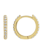 Brinco Huggie Cravejado em Ouro 14k com Diamantes de Laboratório