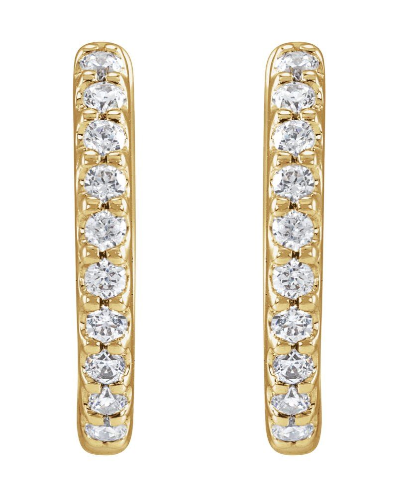 Brinco Huggie Cravejado em Ouro 14k com Diamantes de Laboratório