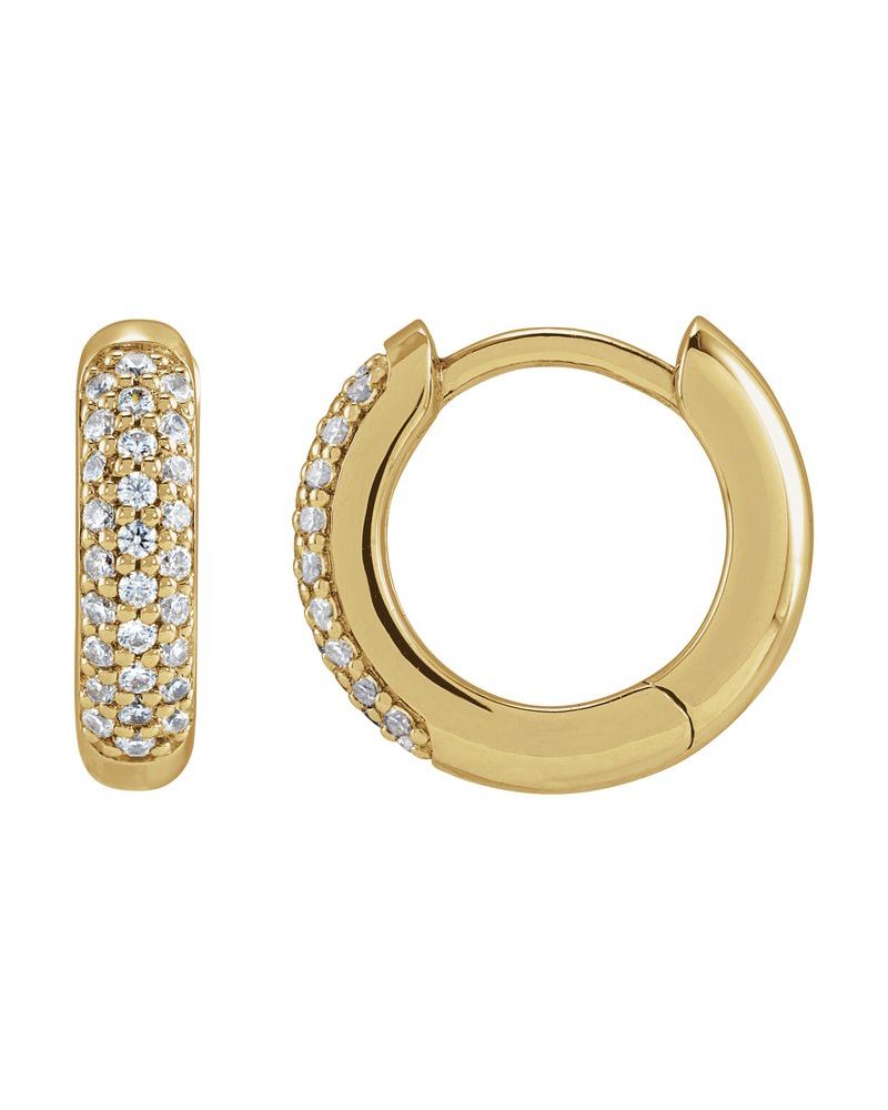 Brinco de Aro em Ouro 14k com Diamantes de Laboratório – Modelo 3