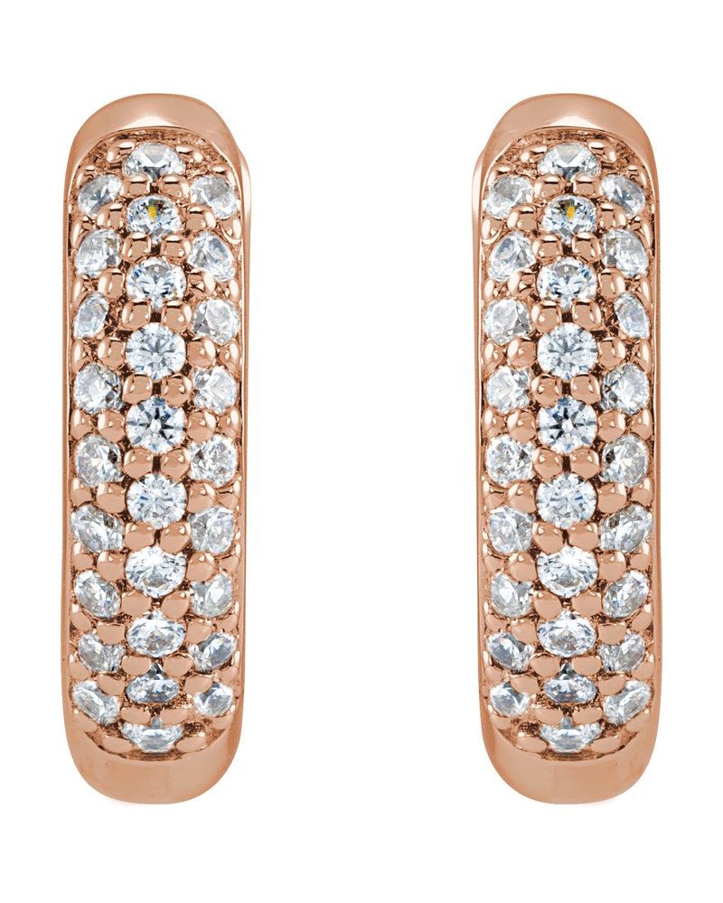 Brinco de Aro em Ouro 14k com Diamantes de Laboratório – Modelo 3