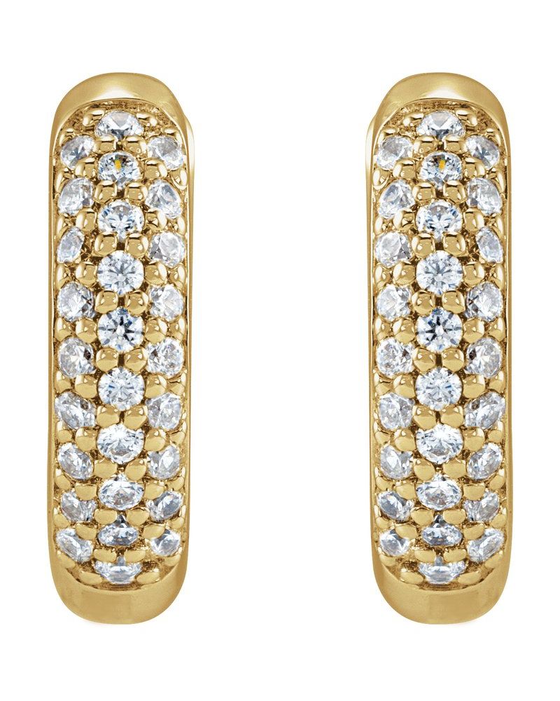 Brinco de Aro em Ouro 14k com Diamantes de Laboratório – Modelo 3