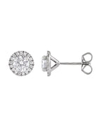 Brinco Ponto de Luz Coquetel Halo em Ouro 14k com Diamantes de Laboratório